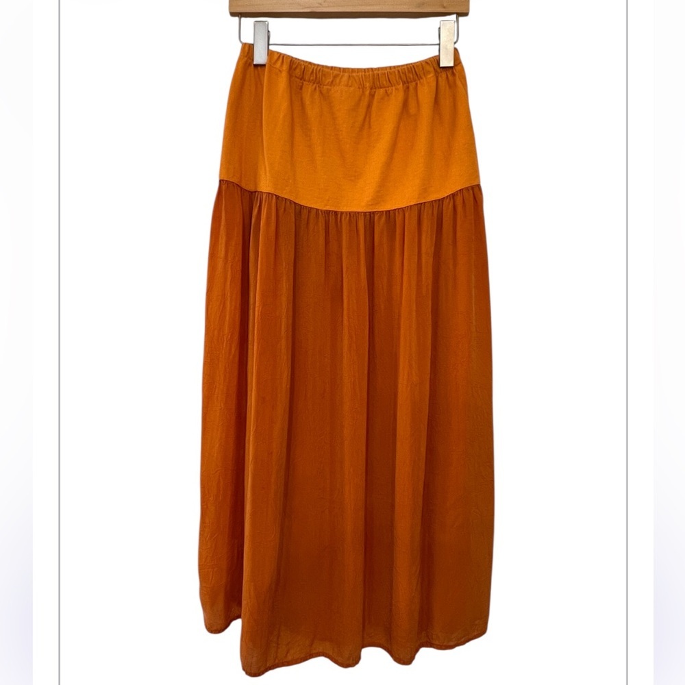 Johnny Was Vintage Orange T-Shirt Maxi Skirt – 100% Cotton – Made in USA - Picture 2 of 8